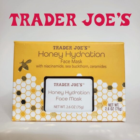 NEW Trader Joes Honey Hydration Face Mask Cream Trader Joe's 2.5oz Hexagon Glass - Picture 1 of 14